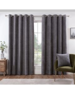 Rivington Heavyweight Eyelet Curtains - Grey