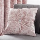 Catherine Lansfield Crushed Velvet Duvet Cover Set - Blush - Cushion Cover 55x55cm