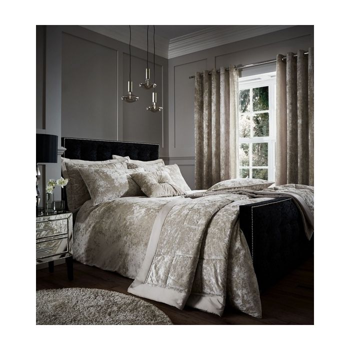 Catherine Lansfield Crushed Velvet Pillowsham Pair, Polyester, Natural :  : Home & Kitchen